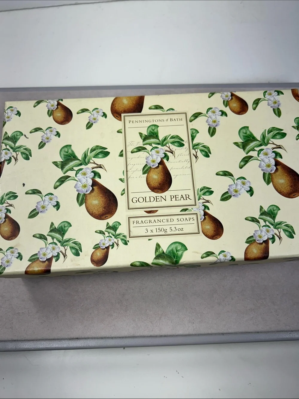 Penningtons of Bath Golden Pear Fragranced 3 Soap Bars